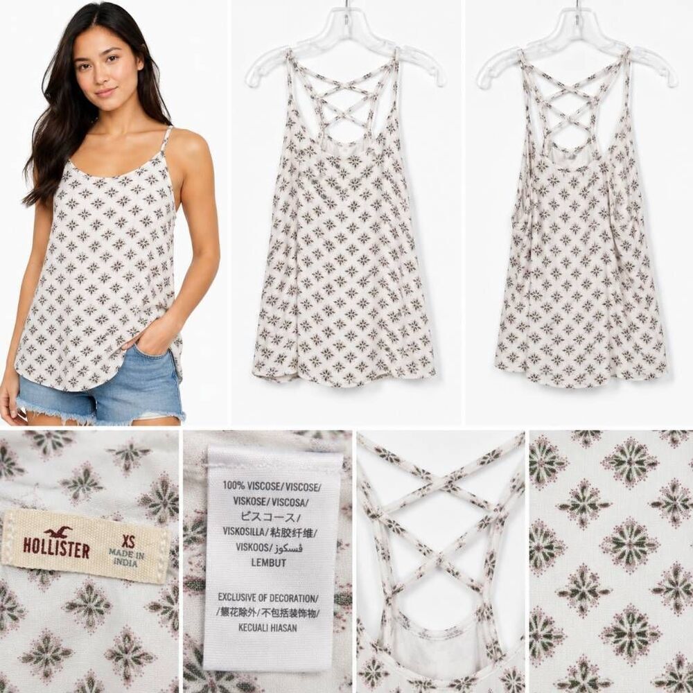 Hollister Floral Tank Top XS Strappy Boho